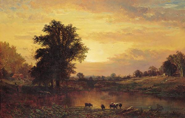 Alfred Thompson Bricher Sunset in the Catskills oil painting picture